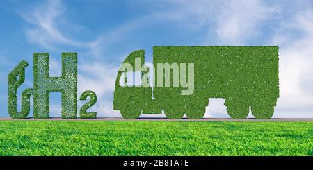 hydrogen-powered road transport concept Stock Photo