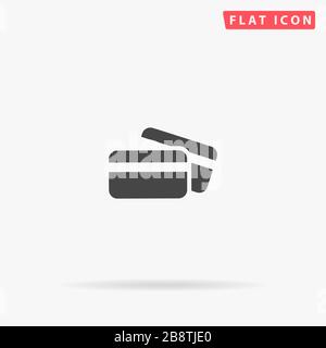 Plastic Card flat vector icon. Glyph style sign. Simple hand drawn illustrations symbol for concept infographics, designs projects, UI and UX, website Stock Vector