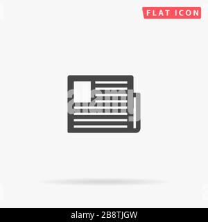 Newspaper flat vector icon. Glyph style sign. Simple hand drawn illustrations symbol for concept infographics, designs projects, UI and UX, website or Stock Vector