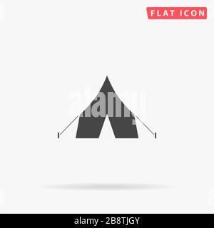 Camping Tourist Tent flat vector icon. Glyph style sign. Simple hand drawn illustrations symbol for concept infographics, designs projects, UI and UX, Stock Vector