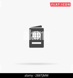 Pasport flat vector icon. Glyph style sign. Simple hand drawn illustrations symbol for concept infographics, designs projects, UI and UX, website or m Stock Vector