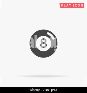 Billiard Ball flat vector icon. Glyph style sign. Simple hand drawn illustrations symbol for concept infographics, designs projects, UI and UX, websit Stock Vector