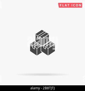 Warehouse flat vector icon. Glyph style sign. Simple hand drawn illustrations symbol for concept infographics, designs projects, UI and UX, website or Stock Vector