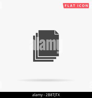 Stack File flat vector icon. Glyph style sign. Simple hand drawn illustrations symbol for concept infographics, designs projects, UI and UX, website o Stock Vector