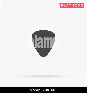 Plectrum, Guitar Pick flat vector icon. Glyph style sign. Simple hand drawn illustrations symbol for concept infographics, designs projects, UI and UX Stock Vector