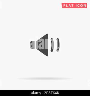 Sound On, Audio flat vector icon. Glyph style sign. Simple hand drawn illustrations symbol for concept infographics, designs projects, UI and UX, webs Stock Vector