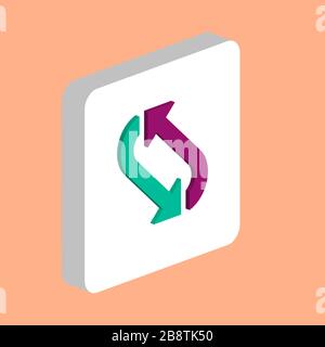 Rotation Arrow Simple vector icon. Illustration symbol design template for web mobile UI element. Perfect color isometric pictogram on 3d white square Stock Vector