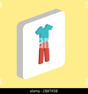 Sport Suit Simple vector icon. Illustration symbol design template for web mobile UI element. Perfect color isometric pictogram on 3d white square. Sp Stock Vector