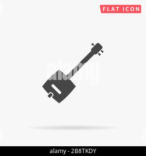 Samisen flat vector icon. Glyph style sign. Simple hand drawn illustrations symbol for concept infographics, designs projects, UI and UX, website or m Stock Vector