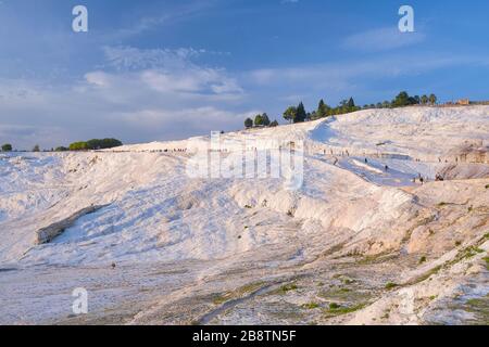 Pamukkale travertines in Denizli, Turkey. Stock Photo