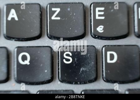 Dirty computer keyboard Stock Photo