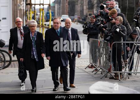 Edinburgh, Scotland, UK. 23 March, 2020.  Alex Salmond arrives at the High Court in Edinburgh on day when verdict will be announced by the jury. Iain Masterton/Alamy Live News Stock Photo