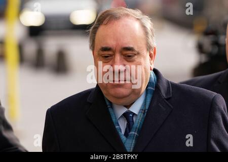 Edinburgh, Scotland, UK. 23 March, 2020.  Alex Salmond arrives at the High Court in Edinburgh on day when verdict will be announced by the jury. Iain Masterton/Alamy Live News Stock Photo