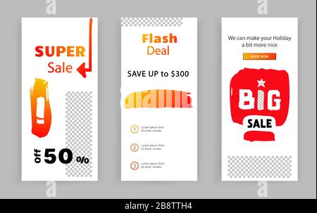Business banners. Social Media Design. Template vector. Abstract blots orange yellow transparent background. Stock Vector