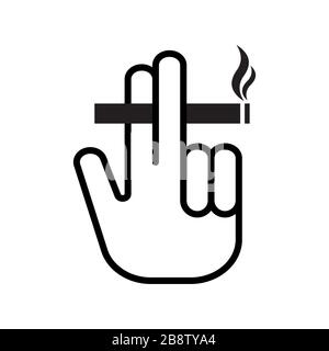 Cigarette with hand icon. Smoking area vector sign Stock Vector Image ...