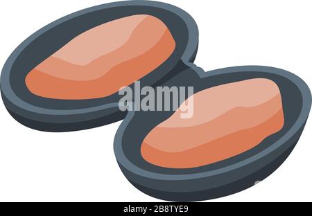 Bivalves seafood icon, isometric style Stock Vector
