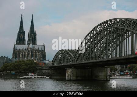 Hohenzollern Bridge, Cologne, Germany Stock Photo