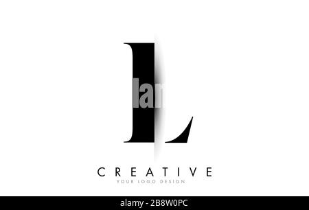 L Letter Logo Design with Creative Shadow Cut Vector Illustration Design. Stock Vector