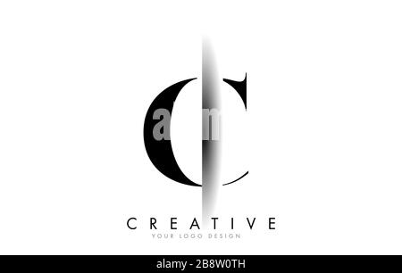 C Letter Logo Design with Creative Shadow Cut Vector Illustration Design. Stock Vector