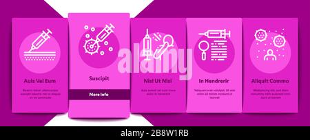 Vaccination Syringe Onboarding Elements Icons Set Vector Stock Vector