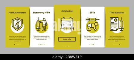 Vaccination Syringe Onboarding Elements Icons Set Vector Stock Vector