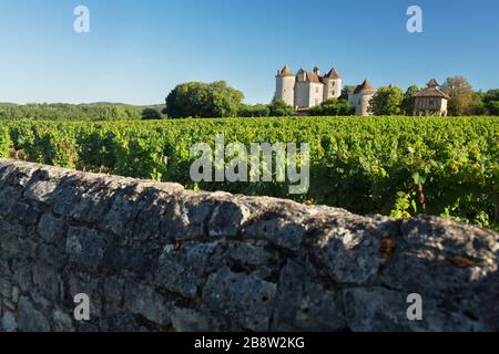 Chateau or castle near Cahors, Òlt, Occitania (Lot, France) Stock Photo
