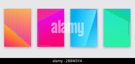Business multicolored banners. Social Media Design. Template vector. Abstract triangle orange pink blue green backgrounds with light texture Stock Vector
