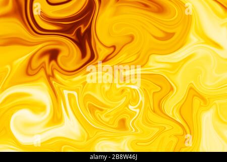 Golden melting fluid abstract background. Gold material. Stock Photo