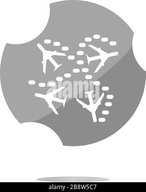 Plane set on icon glossy button isolated on white Stock Photo