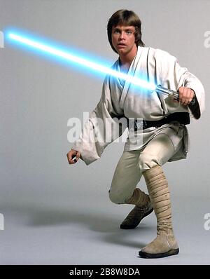 STAR WARS 1977 Lucasfilm/20th Century Fox film with Mark Hamill as Luke Skywalker Stock Photo