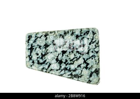 snowflake obsidian gemstone cut out on white background Stock Photo