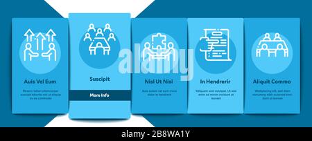 Business Meeting Onboarding Elements Icons Set Vector Stock Vector