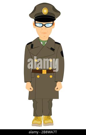 Vector illustration of the cartoon men in military form Stock Vector