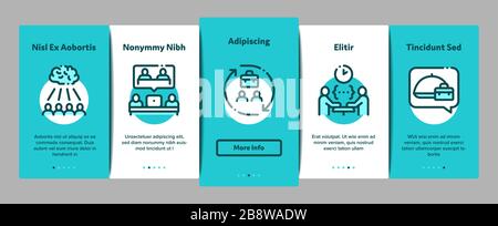 Business Meeting Onboarding Elements Icons Set Vector Stock Vector