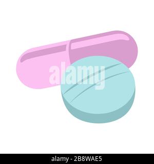 Standard tablets and pills vector isolated on white background. Stock Vector