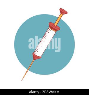 Simple Syringe Injection Circular Icon Vector Graphic Illustration Design Stock Vector