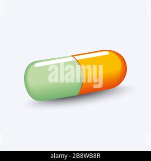 Pills capsule vector isolated on white background. Stock Vector