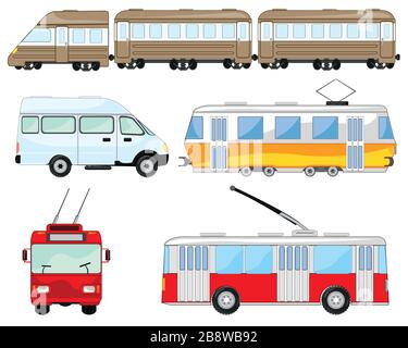 Vector illustration of the transport facilities for transportation passenger Stock Vector