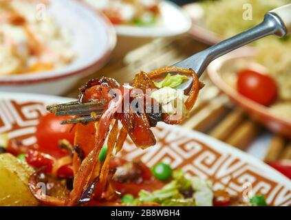 Ethiopian Vegetable Tibs, Ethiopian dish consisting of spicy Stock Photo