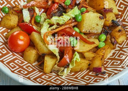 Ethiopian Vegetable Tibs, Ethiopian dish consisting of spicy Stock Photo