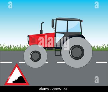 Repair of the road special technology skating rink and sign Stock Vector