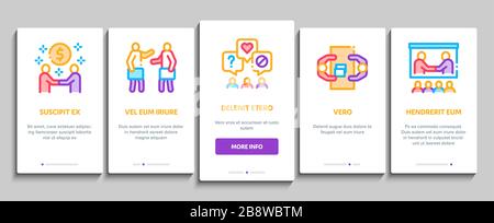 Business Meeting Onboarding Elements Icons Set Vector Stock Vector