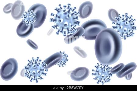 Virus Blood Cells Molecules Illustration Concept Stock Vector