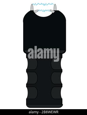 Device of protection taser on white background is insulated Stock Vector