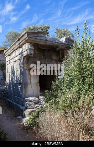 The ancient city of Sidyma from the village of Dodurga. Fethiye, Mugla