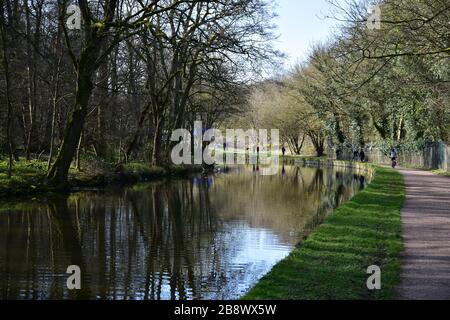 Leeds - Liverpool canal, Apperley bridge, West Yorkshire in Spring Stock Photo