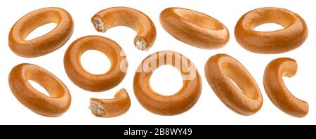 Russian bagels, bread rings isolated on white background Stock Photo