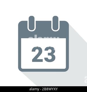 simple calendar icon 23 on white background vector illustration EPS10 Stock Vector