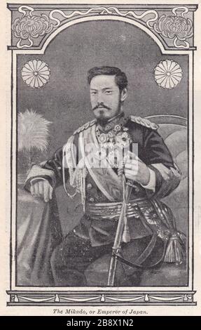 Portrait of The Mikado, or Emperor of Japan - Emperor Meiji, or Meiji the Great. Stock Photo