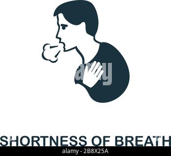 Shortness Of Breath icon. Simple illustration from coronavirus collection. Creative Shortness Of Breath icon for web design, templates, infographics Stock Vector